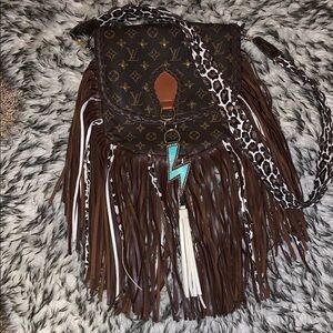 Brown Fringe Crossbody Bag